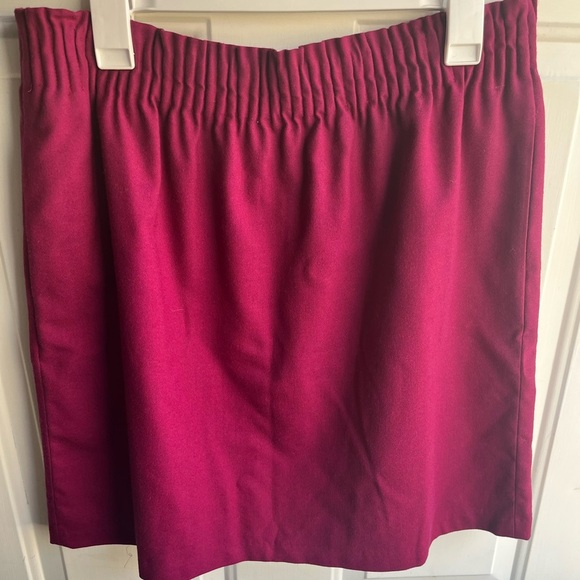 J. Crew Women’s Wool Blend Side Walk Pull On Fuchsia Mini Skirt Size 14 - Picture 1 of 7